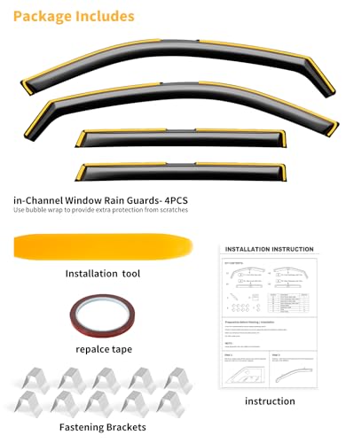 in Channel Window Visors Rain Guard for Hyundai Palisade 2020 (4 Count)