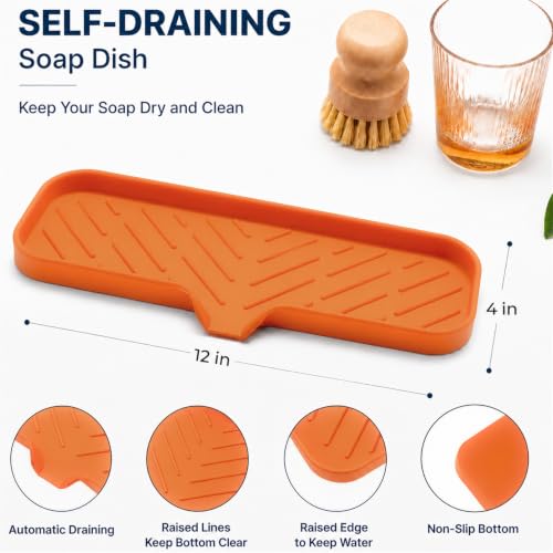 Silicone Soap Dish with Drain Spout