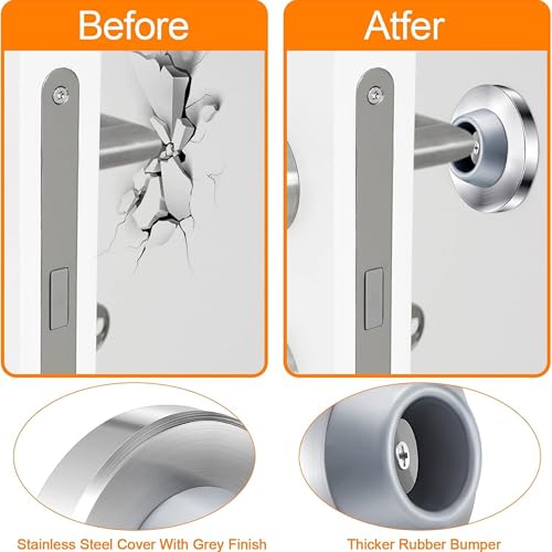 4 Pcs Door Stopper Wall Bumper Flush Mount Protector