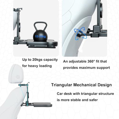 Car Back Seat Tray with Extendable Table