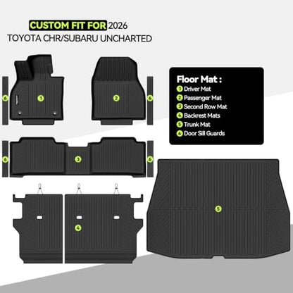 All Weather TPE Floor Mat Set for 2026 Toyota CHR