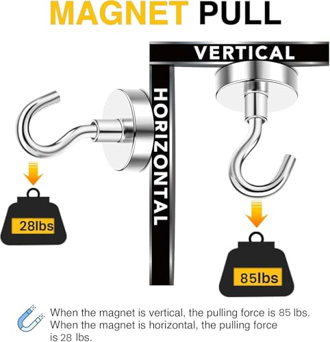 Magnetic Hooks 12pcs 85lbs Cruise Essentials 2026 Magnet Hook (12 Count)