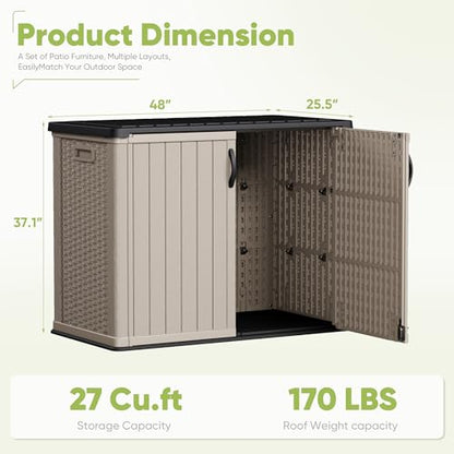Outdoor Storage Cabinet 26 Cu Ft with Lockable Doors