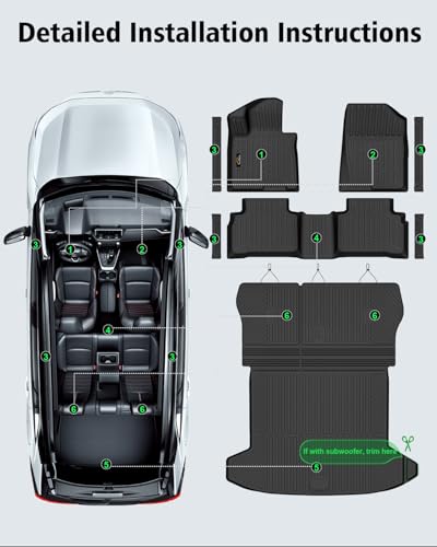 Floor Mats & Cargo Mat with Backrest Mat for Hyundai Tucson 2022 (3 Count)