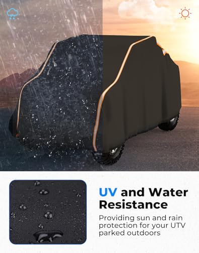 UTV Cover 2 Seater Heavy Duty Medium Size Compatible with Polaris RZR General (60.0426 Sq Ft)