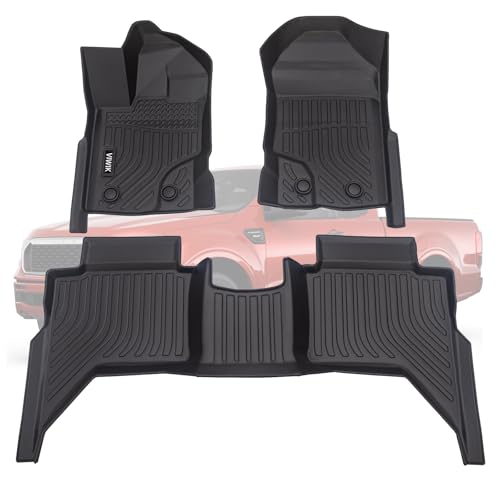 Floor Mats for Ford Ranger SuperCrew Cab 2023 2022 2021 2020 2019