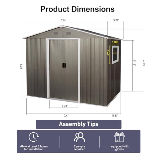 6x8 FT Outdoor Storage Shed