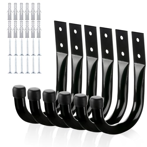 Metal Wall Hooks for Hanging Heavy Duty (6 Count)