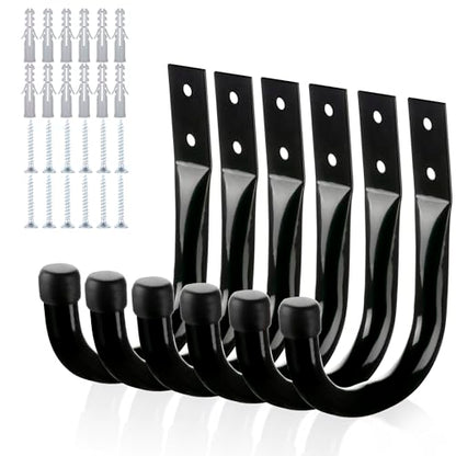 Metal Wall Hooks for Hanging Heavy Duty (6 Count)