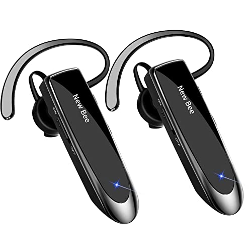 2 Pack] Bluetooth Earpiece Wireless Handsfree Headset V5.0 24 Hrs Driving (2 Count)