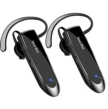 2 Pack] Bluetooth Earpiece Wireless Handsfree Headset V5.0 24 Hrs Driving (2 Count)