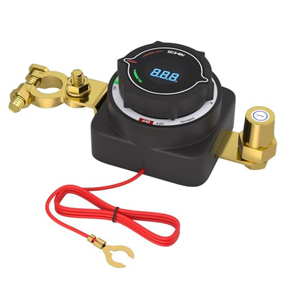 DC 5 80V Top Post Battery Disconnect Switch with Digital Voltmeter