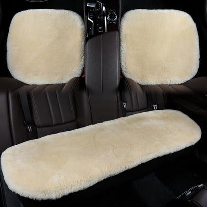 Genuine Sheepskin Car Rear Seat Cover for Fuzzy Fur Wool Cushion