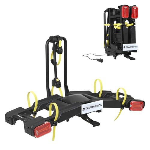 2 E Bike Foldable Hitch Mount Bike Rack with Light for 2" Receiver SUV & Trucks (2 Count)