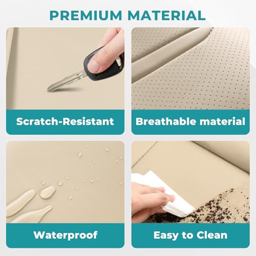 Universal Car Seat Covers for SUVs Sedans Trucks Beige (5 Count)