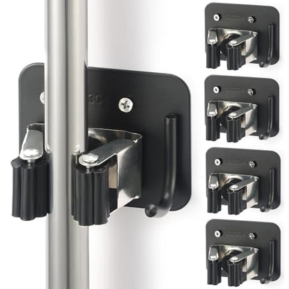 Broom Holder Wall Mount Rack (4 Count)