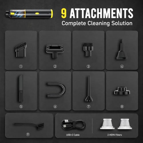 Handheld Car Vacuum Portable Cordless 3 Suction Modes