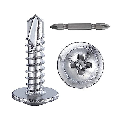 300 pcs) Wensilon #10×3/4”for Sheet Metal Self-Tapping Screws 410 Stainless Steel Truss Head High-Strength Quick Tapping Screws