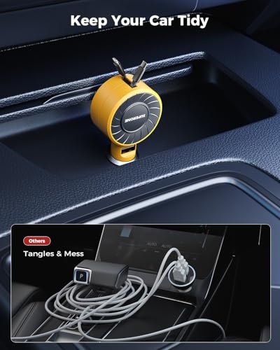 3-in-1 Small Car Charger with Retractable Cords