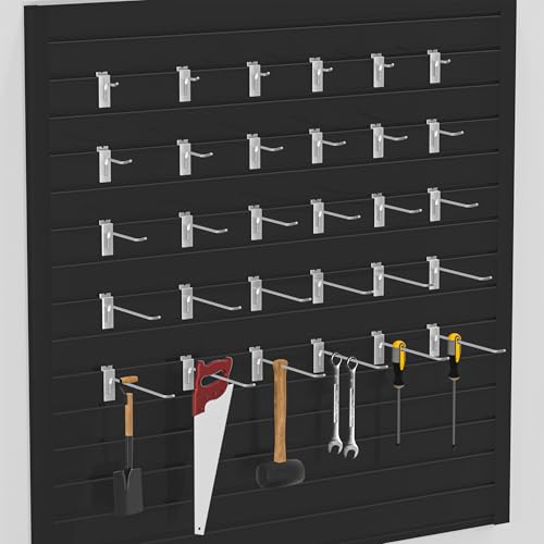 25 PK Silver 6 inch Wall Mounted Slatwall Hooks (25 Count)
