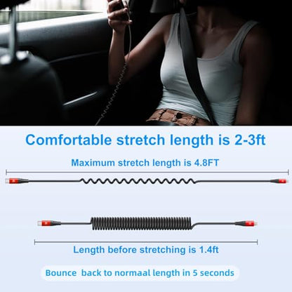 USB C to Lightning Cable for Carplay (2 Count)