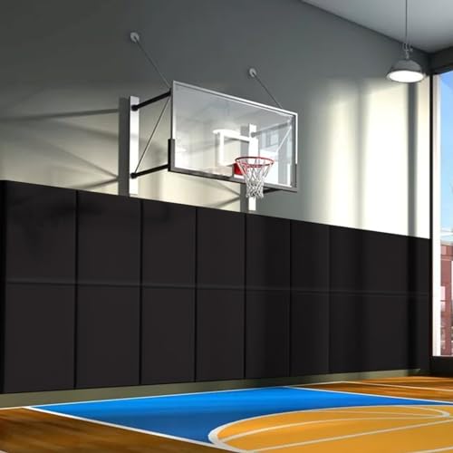 60" 72" High Gym Wall Padding 2" Thick Foam Basketball Court Wall Mount Protector for Garage Taekwondo Babyroom