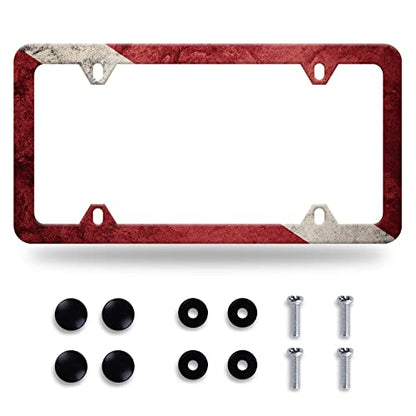 Diving Flag License Plate Frame Stainless Steel Accessory 12.3x6.3 Inch