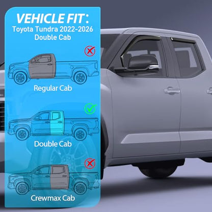 Side Window Deflectors for Toyota Tundra Double Cab 2022