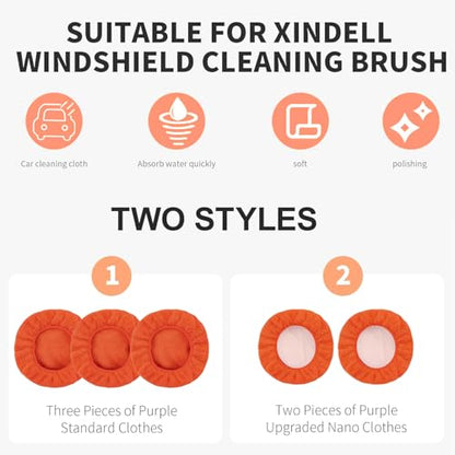 XINDELL 5 Pack Windshield Cleaner Microfiber Pads