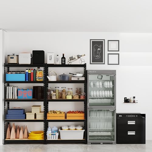 Storage Shelves Garage Shelving Heavy Duty 5 Tier Metal Shelving Units for Storage Adjustable Utility Shelf Rack for Kitchen Warehouse Basement 28" W x 11.8" D x 59.8" H