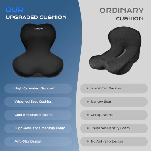 Car Seat Cushion and Lumbar Support Pillow One Piece