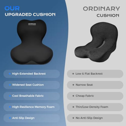 Car Seat Cushion and Lumbar Support Pillow One Piece