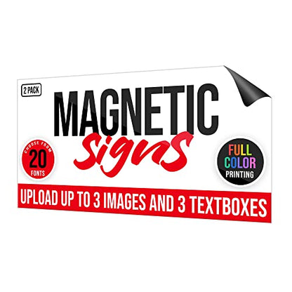 2 Pack Personalized Magnetic Signs for Vehicles