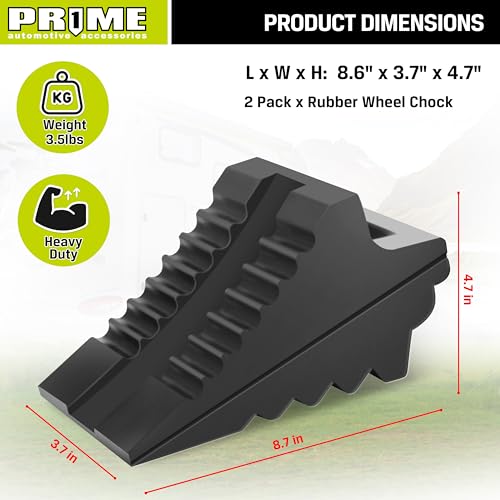 PR1ME Heavy Duty Rubber Wheel Chocks