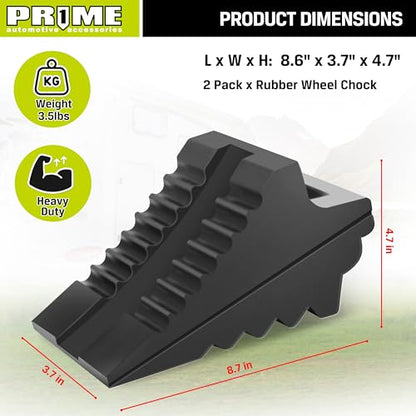 PR1ME Heavy Duty Rubber Wheel Chocks