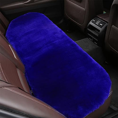 Blue Genuine Sheepskin Car Rear Seat Cover for Fuzzy Back Cushion