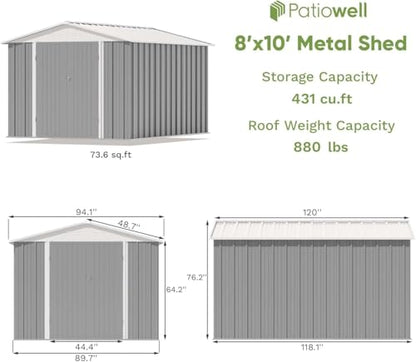 8x10 FT Outdoor Storage Shed