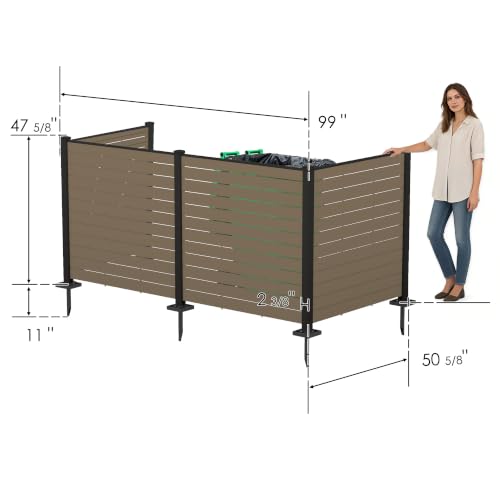 50" W x 48" H Outdoor Privacy Screen with Aluminum Posts