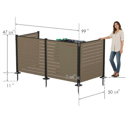 50" W x 48" H Outdoor Privacy Screen with Aluminum Posts