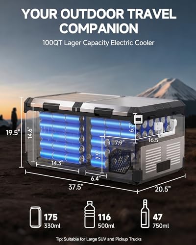 12V Car Refrigerator 100QT Dual Zone Car Fridge