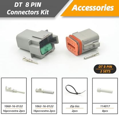 2 Sets 8 Pin DT Waterproof Connector Kit