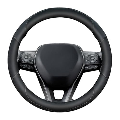 Soft Leather Steering Wheel Cover with Breathable Design and Anti