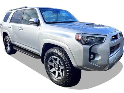 6-inch (Black Stainless Steel Powder Coated Flat Style) Running Boards Side Bars Side Steps Compatible with Toyota 4Runner 2010-2016 Trail & 17-24 TRD Off-Road & 2014-2024 SR5