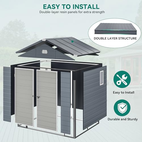 8x6.2FT Outdoor Storage Shed w