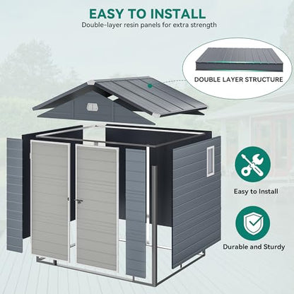 8x6.2FT Outdoor Storage Shed w