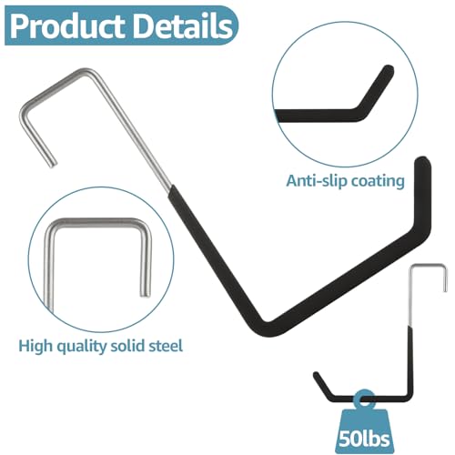 16 Pack Rafter Hooks Heavy Duty Rafter Hanger Vinyl Coated Large S Hooks for Hanging Ladder Bike Hangers Garage Storage Organizer (16 Count)