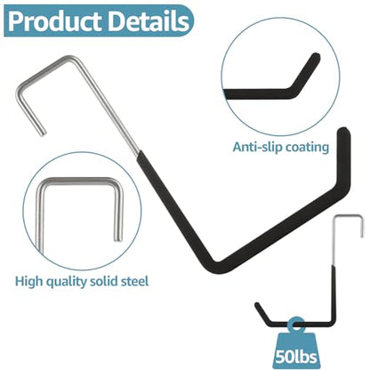 16 Pack Rafter Hooks Heavy Duty Rafter Hanger Vinyl Coated Large S Hooks for Hanging Ladder Bike Hangers Garage Storage Organizer (16 Count)