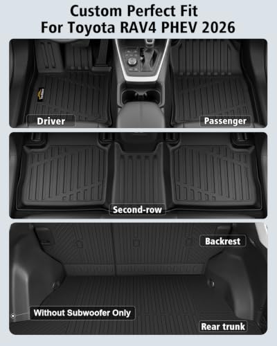 Floor Mats & Cargo Mat & Backrest Mat Custom for Toyota RAV4 PHEV 2026