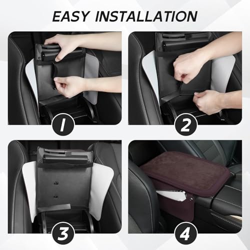Car Leather Center Console Cover with 2 Storage Bags