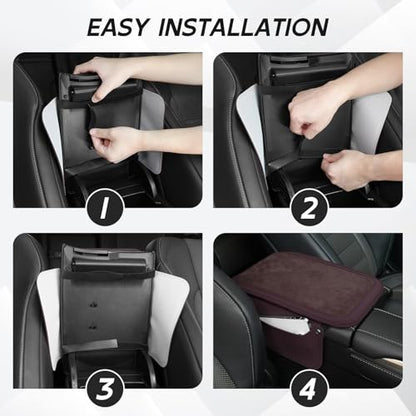 Car Leather Center Console Cover with 2 Storage Bags